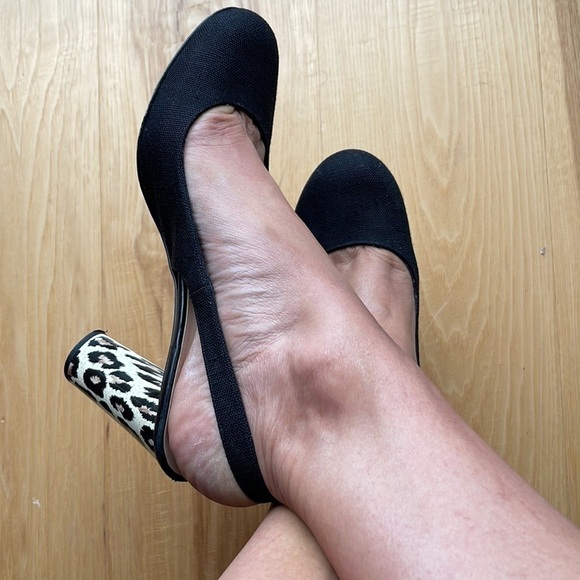 Kate Spade Black Round Toe & Animal Print Heels. Size 9.5. D/13/A1424 - Picture 1 of 10